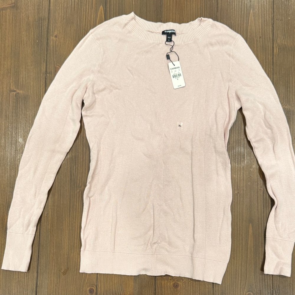Express Light Pink Crew Neck Sweater